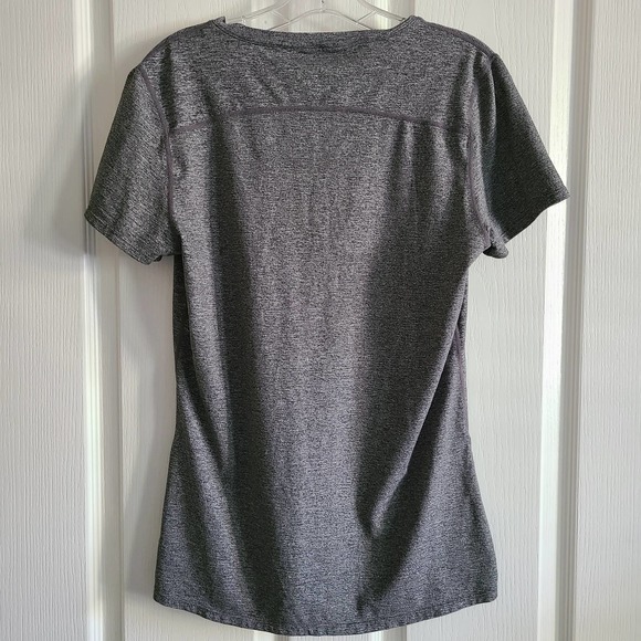 FABLETICS V Neck Space Dye Gray Short Sleeve Tech Tee 393092-33 Women's‎ Medium - Picture 2 of 6